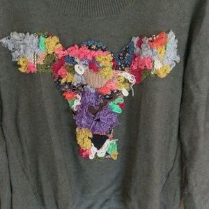 CHARLIE & ROBIN Knit Cow Sweater